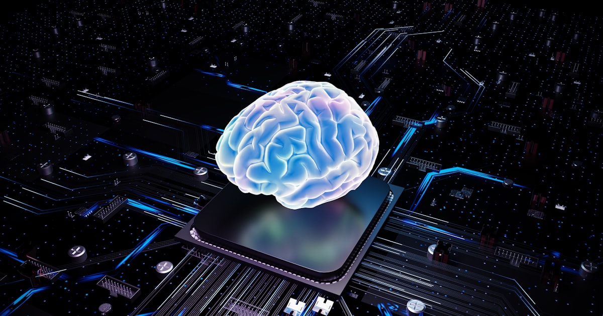 A brain over cpu represents artificial intelligence.