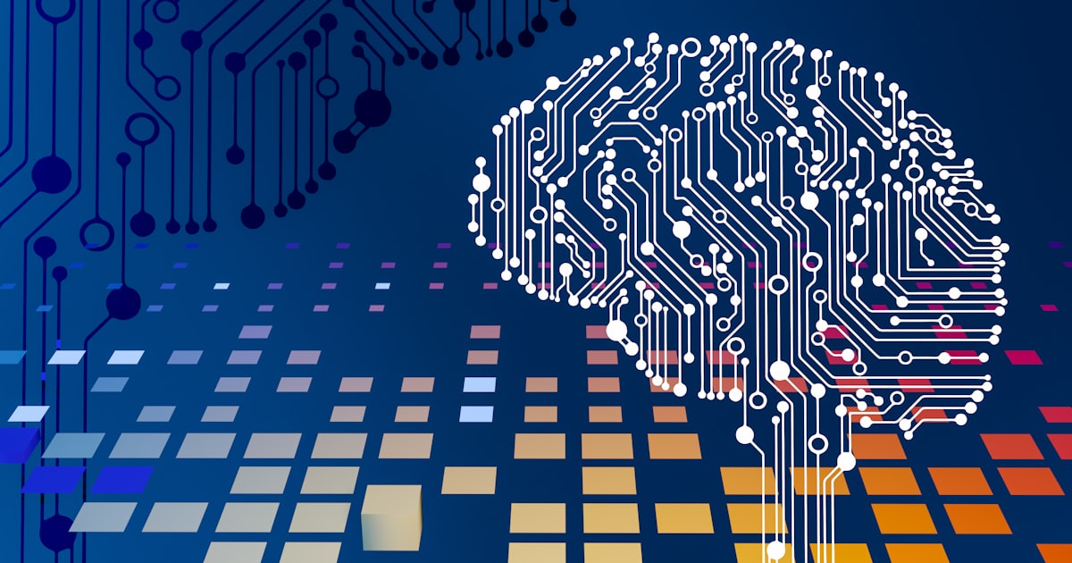 a computer circuit board with a brain on it