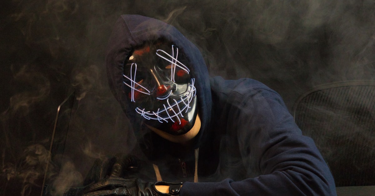 a man wearing a mask