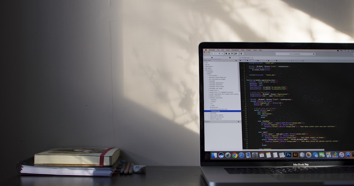 MacBook Pro showing programming language