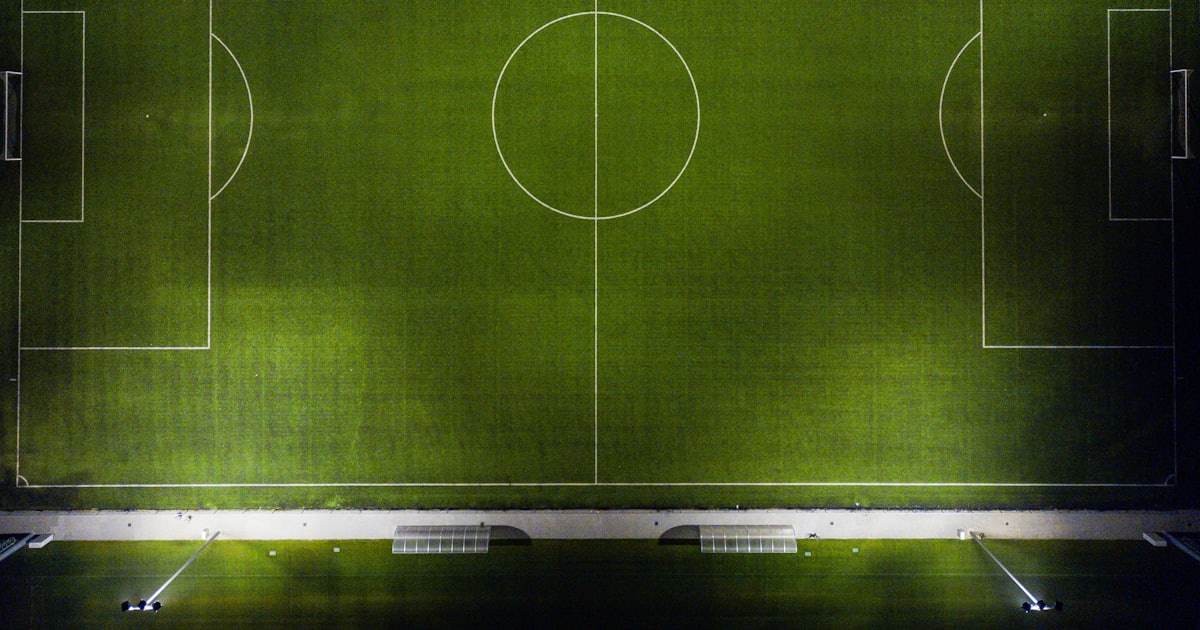 aerial view of football field