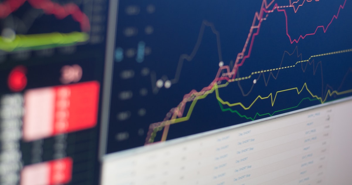 close-up photo of monitor displaying graph
